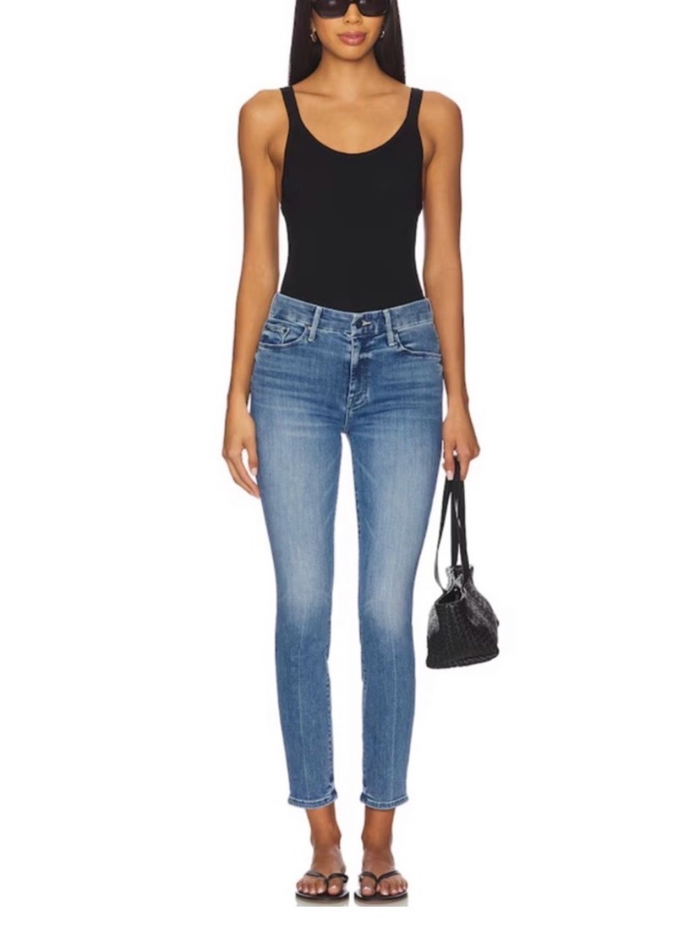 MOTHER Skinny Jeans - Light Blue Wash
